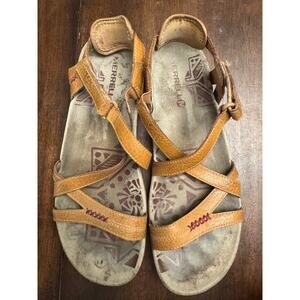 Merrell brown sugar leather sandals women's 9
